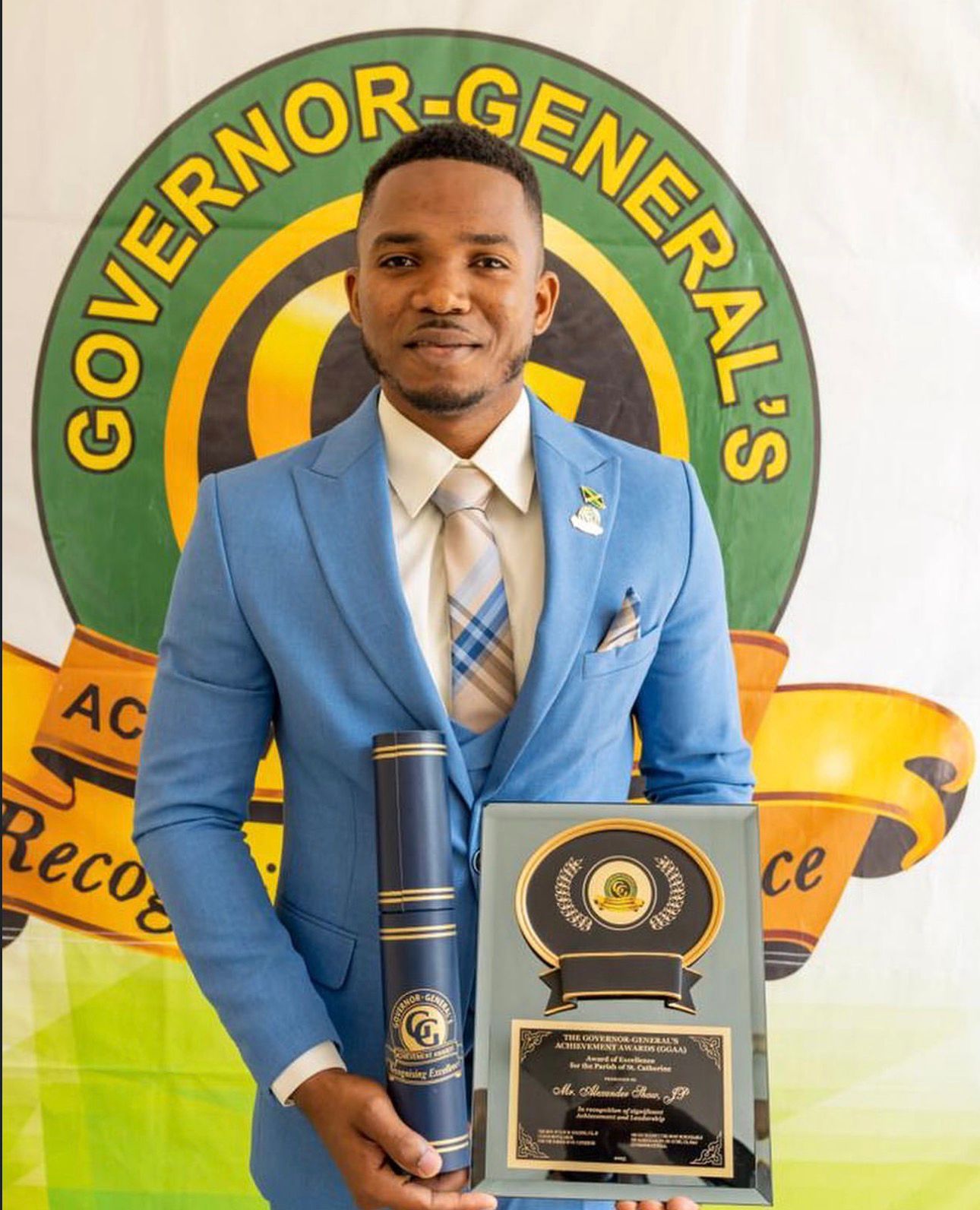 Mr. Alexander L. Shaw, JP with the 2023 Governor General's Achievement Award